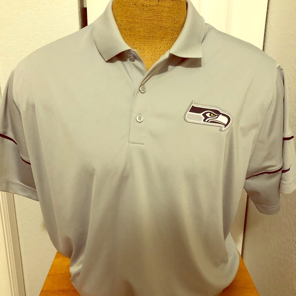 Gray NFL Seahawks Dri Fit Polo XXL